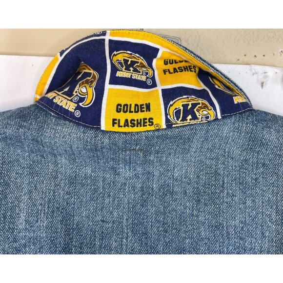 Mudd Kent State Custom Made Denim Jean Jacket Womens Medium Distressed - Picture 11 of 16
